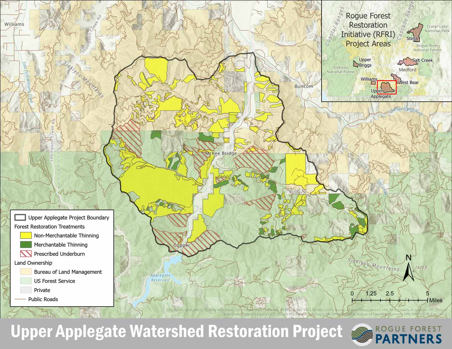 The Upper Applegate Watershed Restoration Project lies south of the communities of Ruch and Williams and north of Applegate Lake.